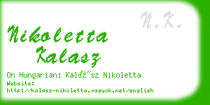 nikoletta kalasz business card